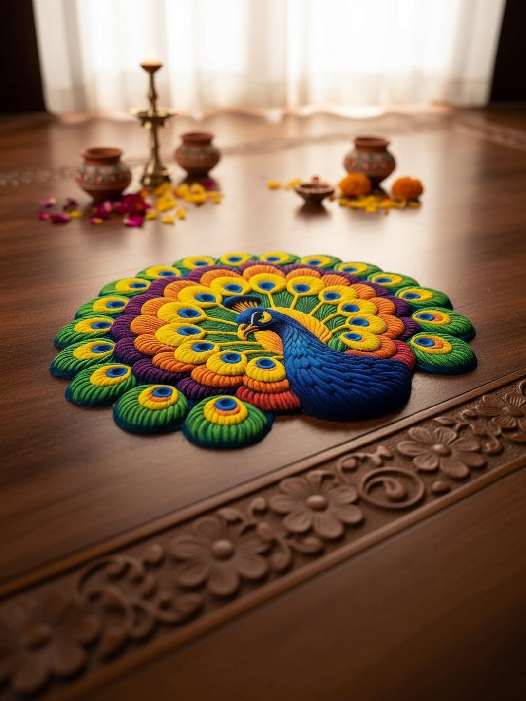 Dizen star 5D Green & Blue Anti-Skid Doormats