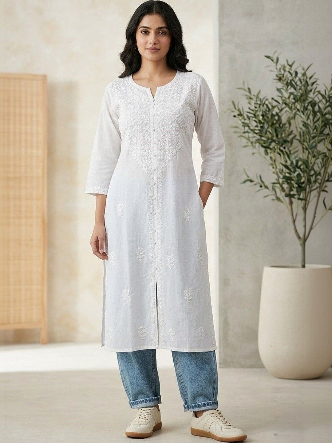 Elaasa Women Ethnic Motifs Embroidered Thread Work Kurta