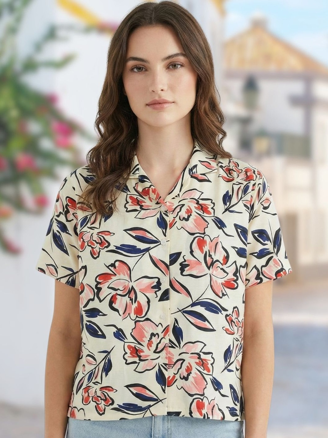 SOLIXON Women Original Floral Printed Casual Shirt
