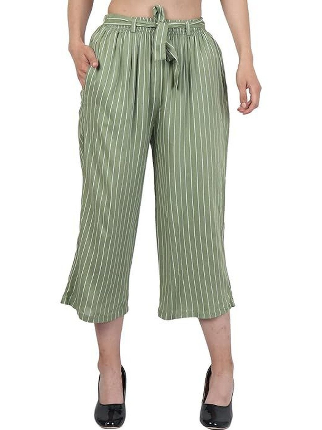 TNQ Women Striped Capris