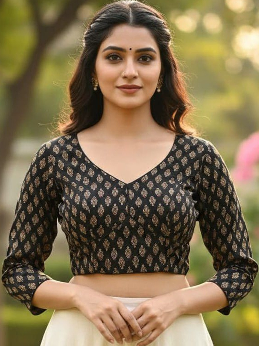 Apexaura Cotton Printed Saree Blouse