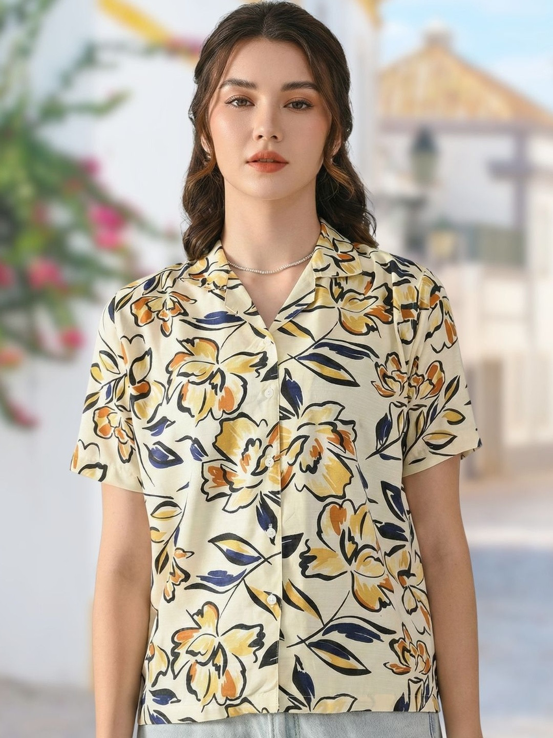 SOLIXON Women Original Floral Printed Casual Shirt