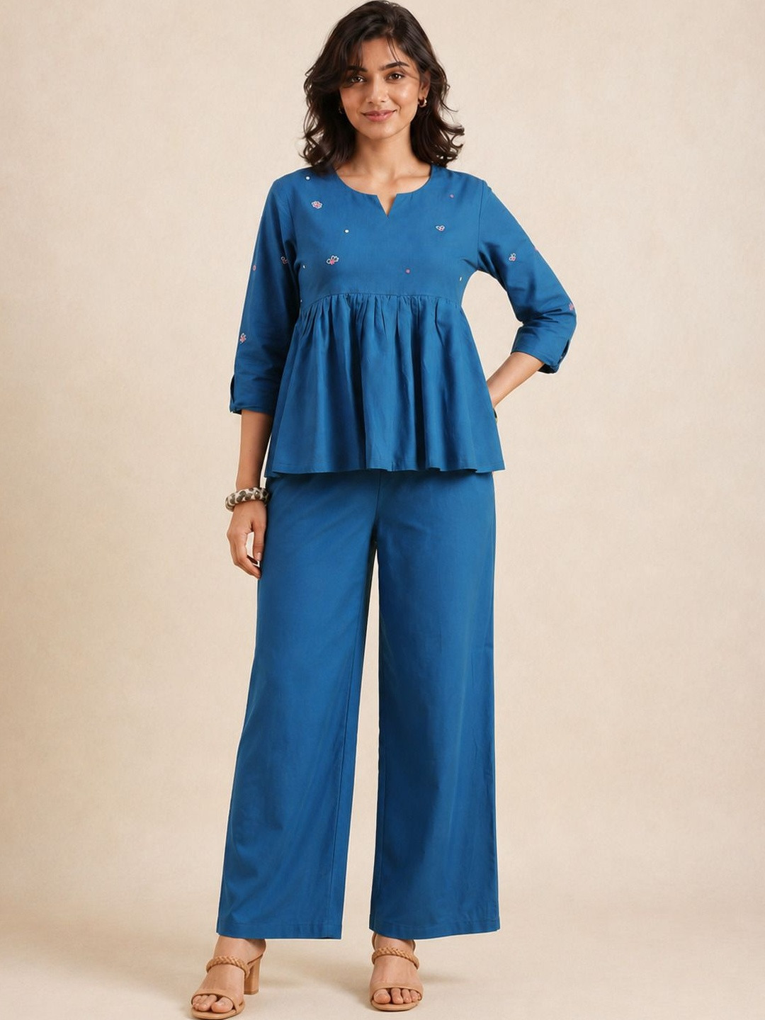 SZN Floral Cotton Tunic with Palazzos