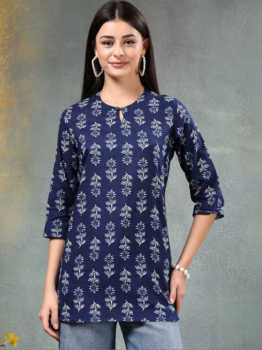 Rimika Botanical Printed Pure Cotton Kurti