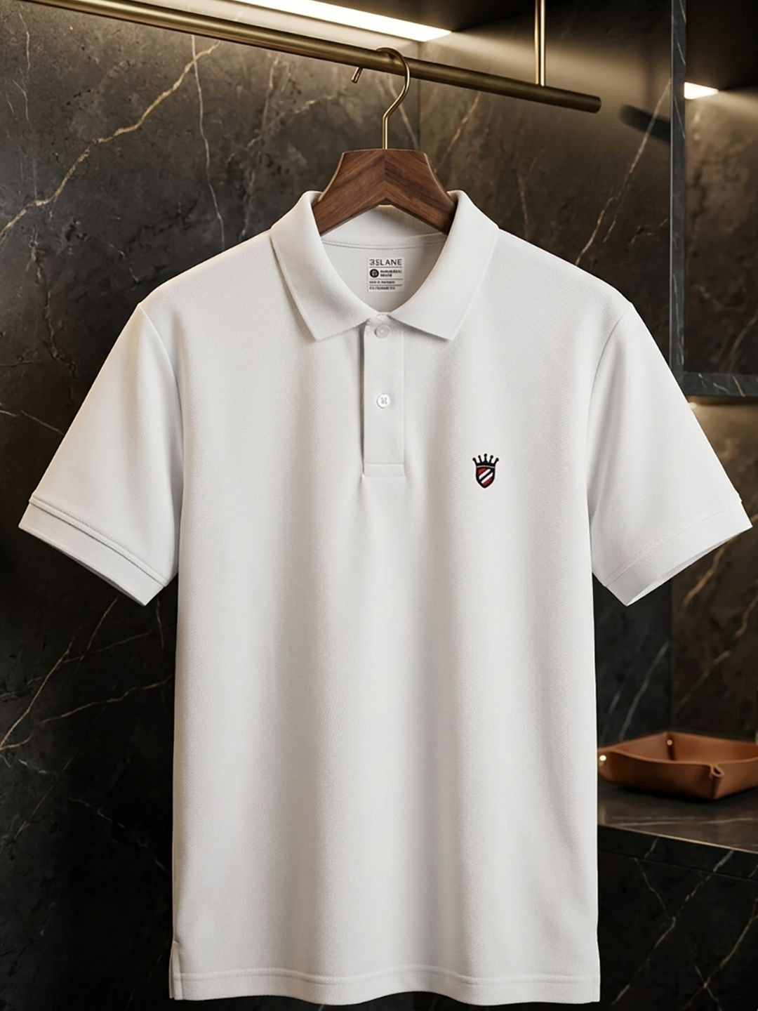 RELANE Men Brand Logo Polo Collar T-shirt
