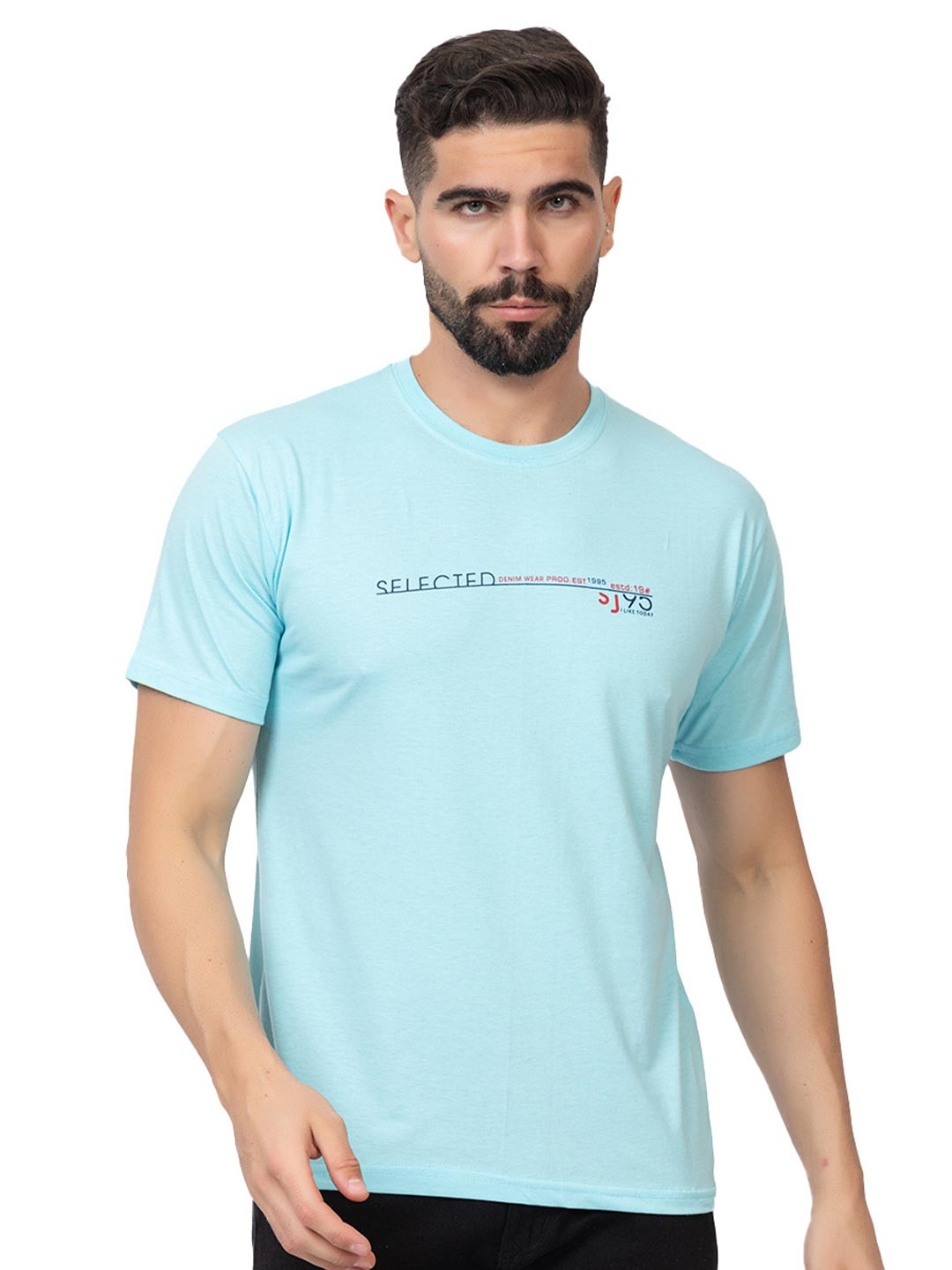 ZEFFIT Typography Printed Round Neck Short Sleeves T-shirt