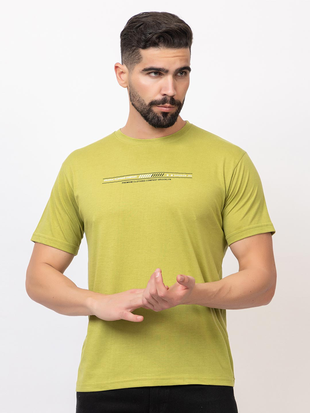 ZEFFIT Typography Printed Round Neck Short Sleeves T-shirt