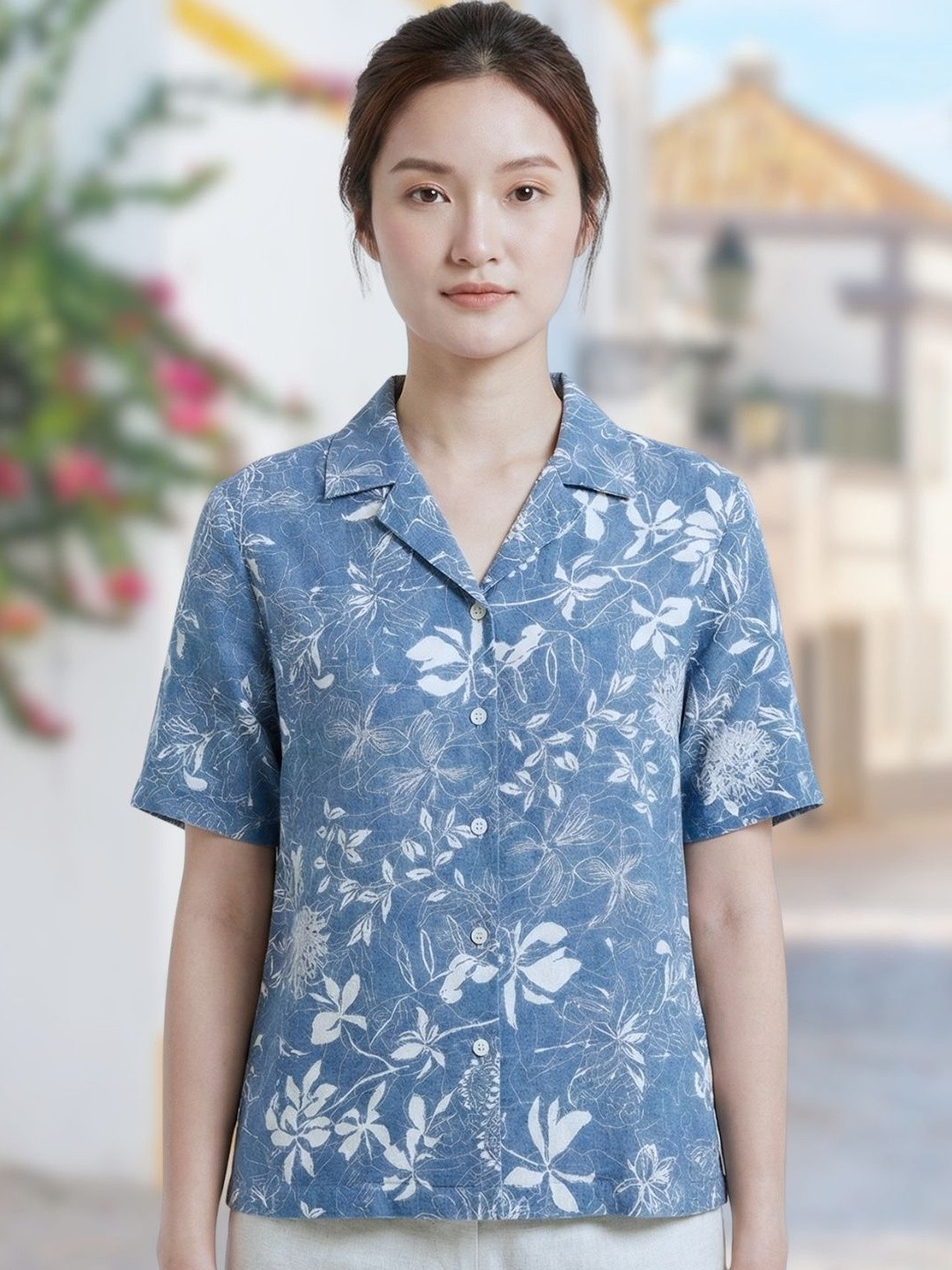 SOLIXON Women Original Floral Printed Casual Shirt