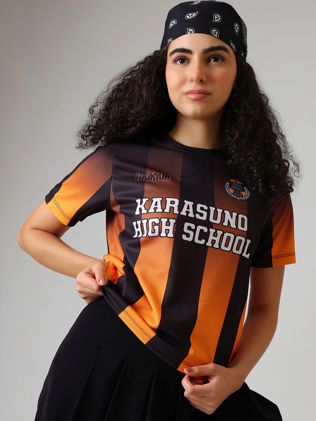 Free Authority Women Haikyu Printed Relaxed Fit Tshirt