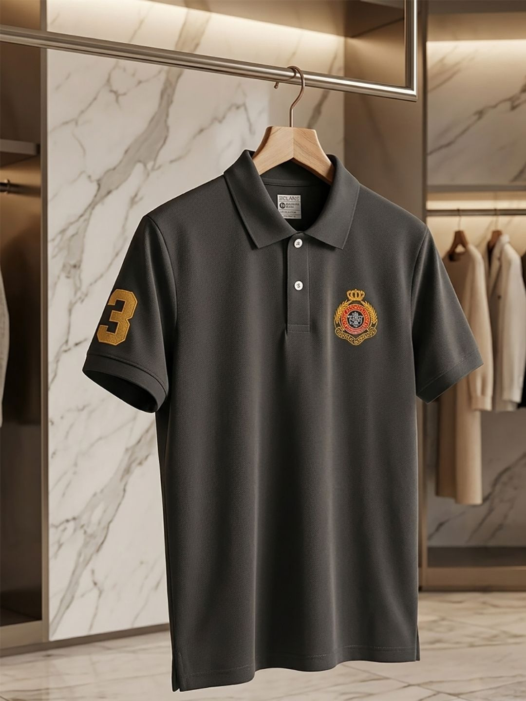 RELANE Men Brand Logo Printed Polo Collar T-shirt