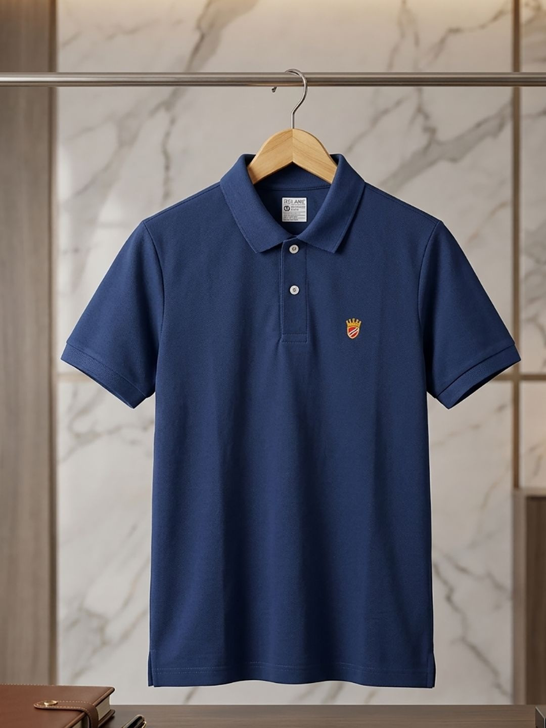 RELANE Men Brand Logo Polo Collar T-shirt