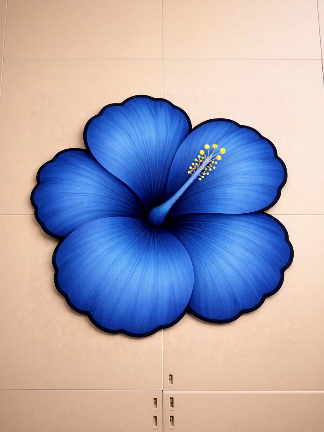 Dizen star 5D Blue & Black Anti-Skid Doormats