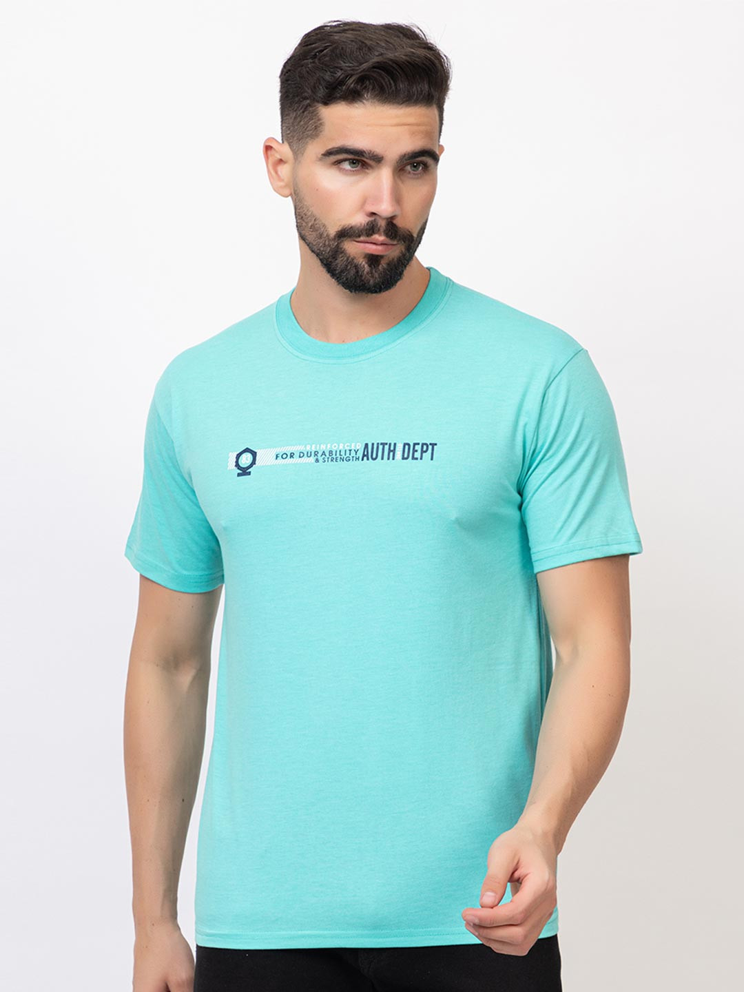 ZEFFIT Typography Printed Round Neck Short Sleeves T-shirt