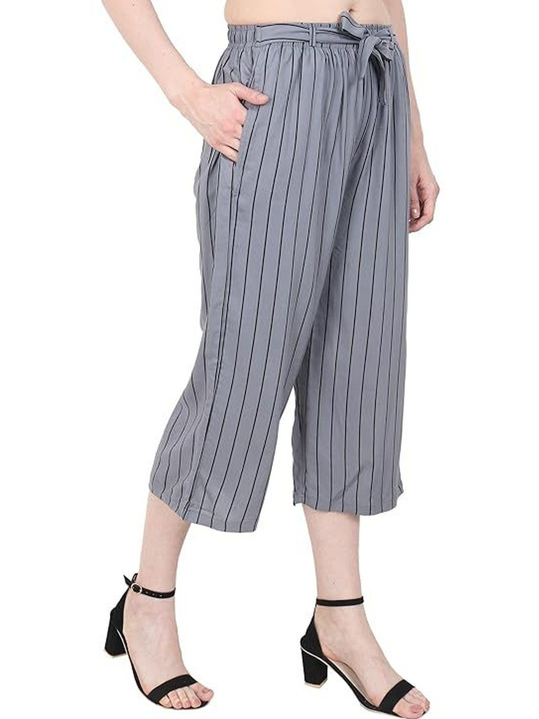 TNQ Women Striped Capris