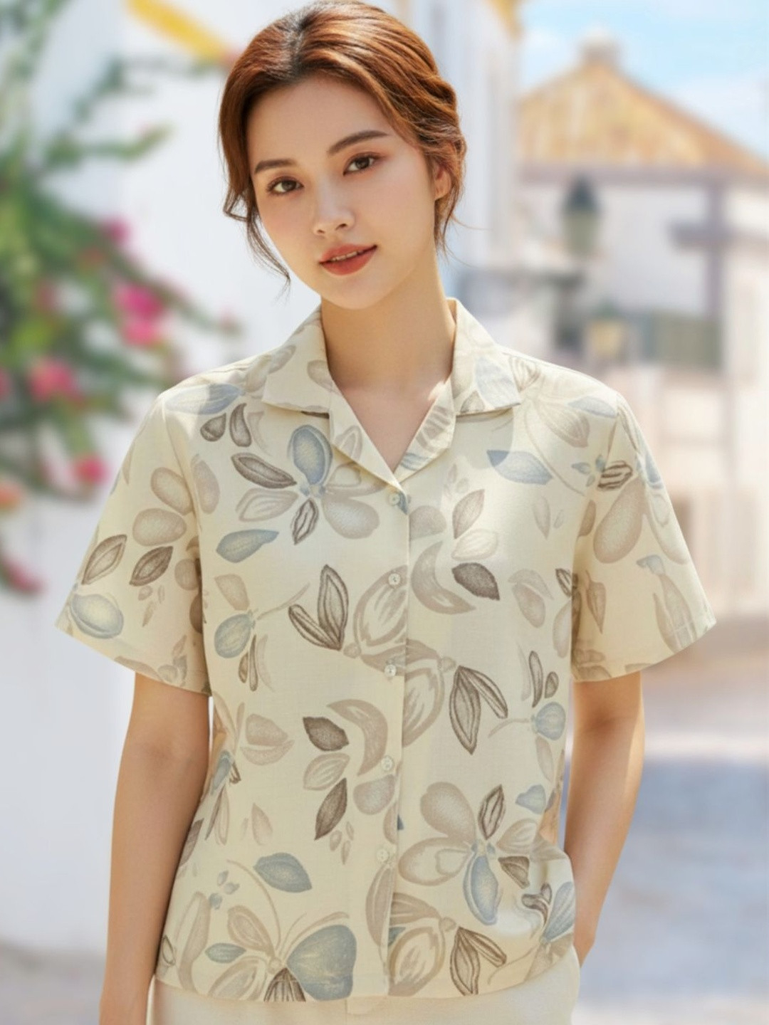 SOLIXON Women Original Floral Printed Casual Shirt