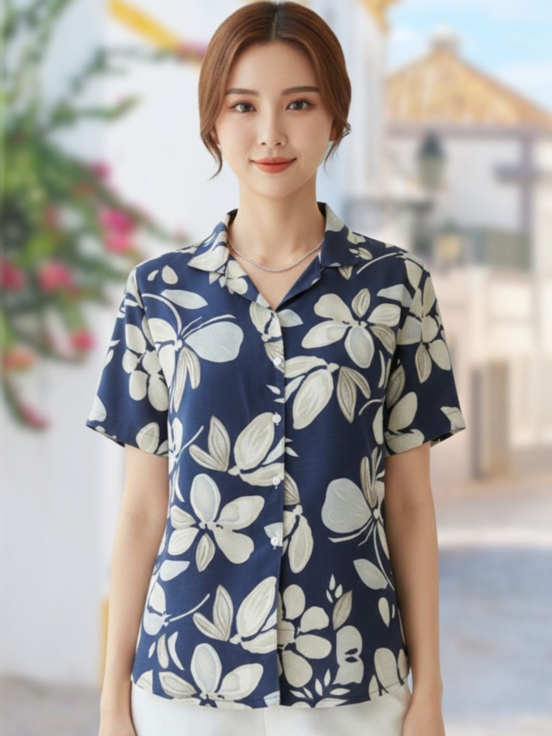 SOLIXON Women Original Floral Printed Casual Shirt