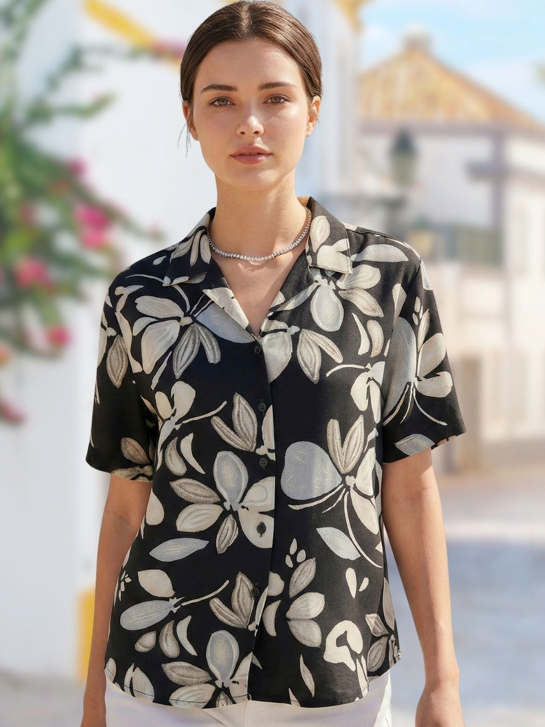 SOLIXON Women Original Floral Printed Casual Shirt
