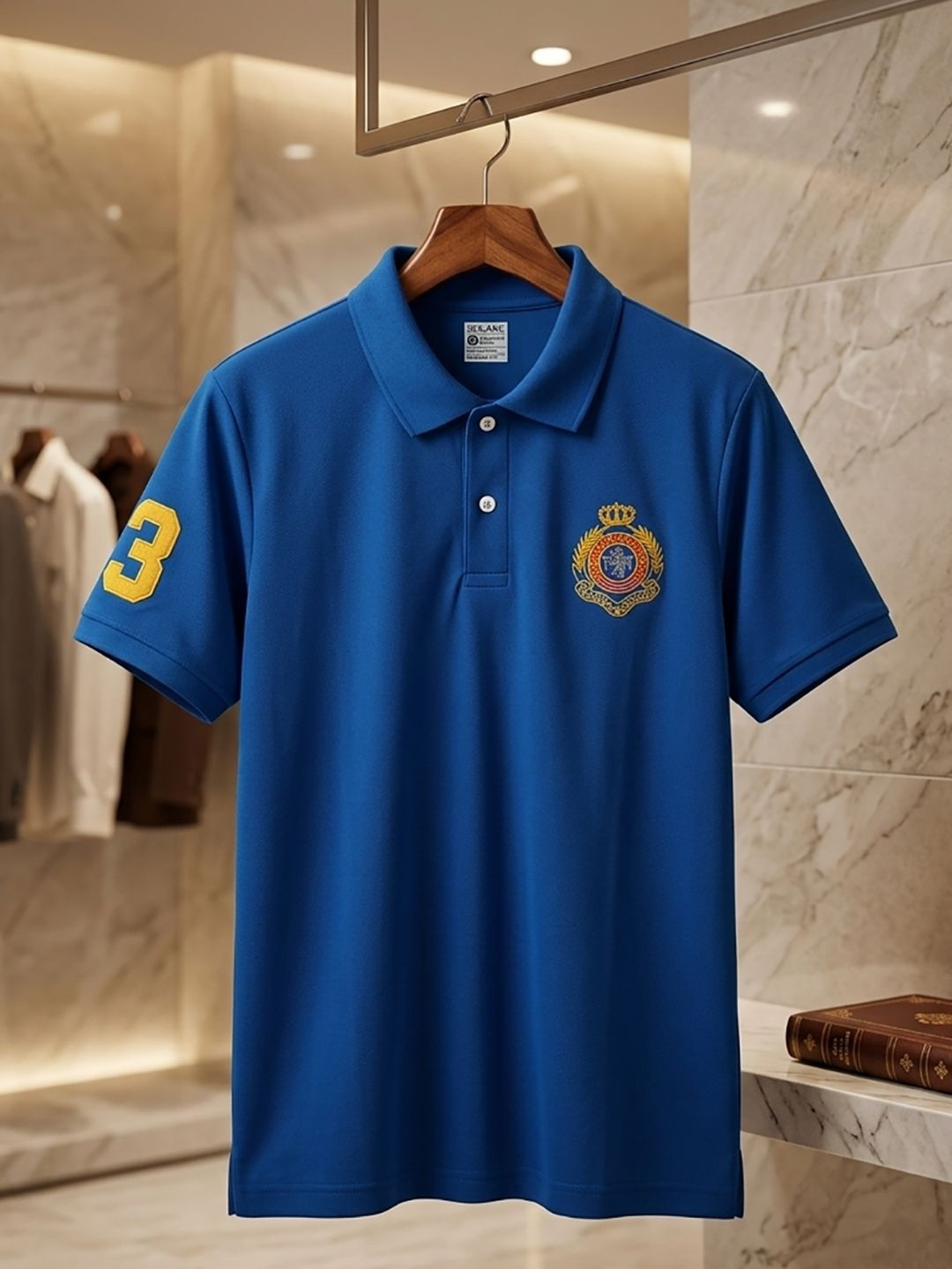 RELANE Men Brand Logo Polo Collar Regular Fit T-shirt