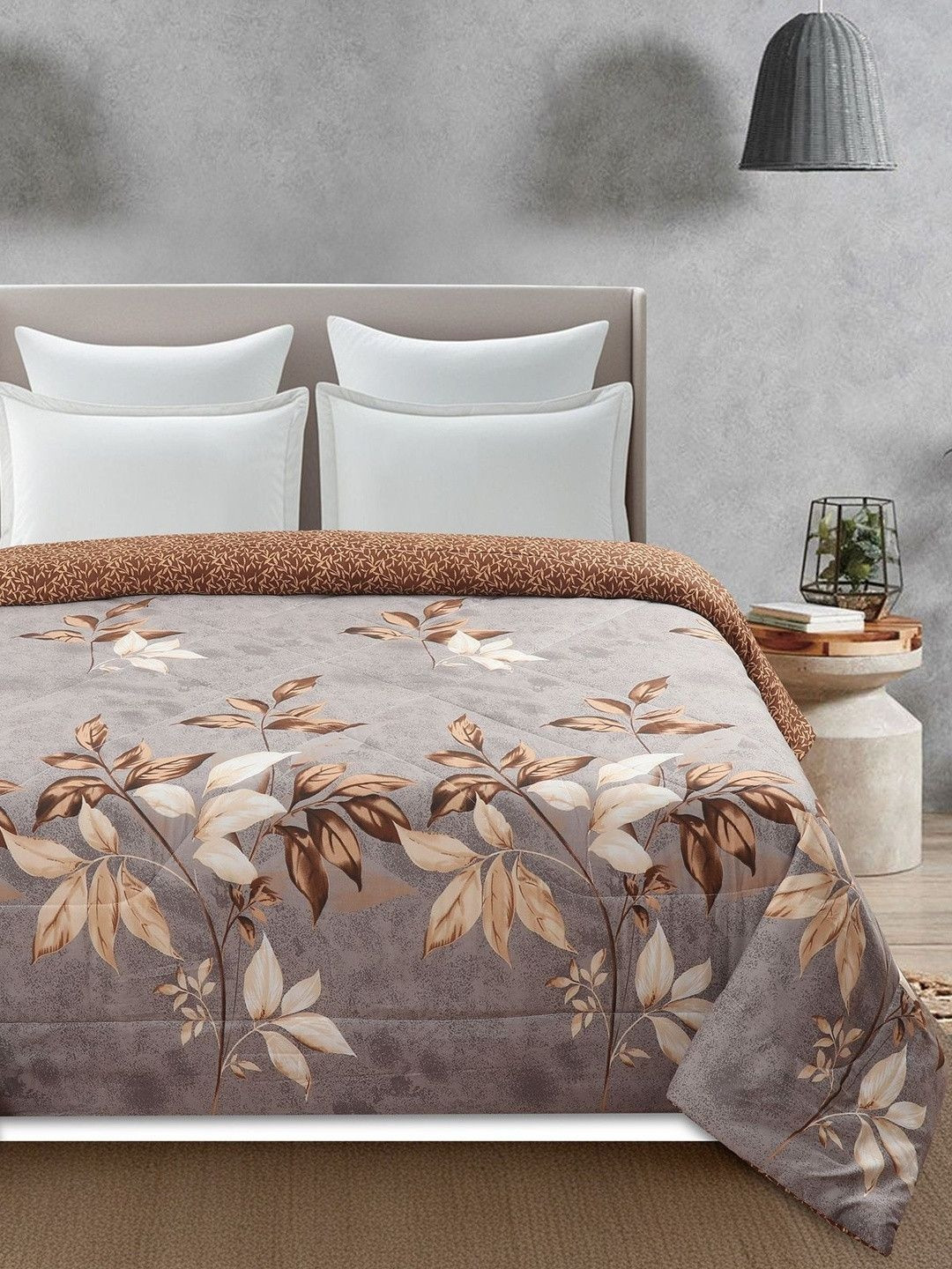 Florida Grey & Grey Floral AC Room Comforter