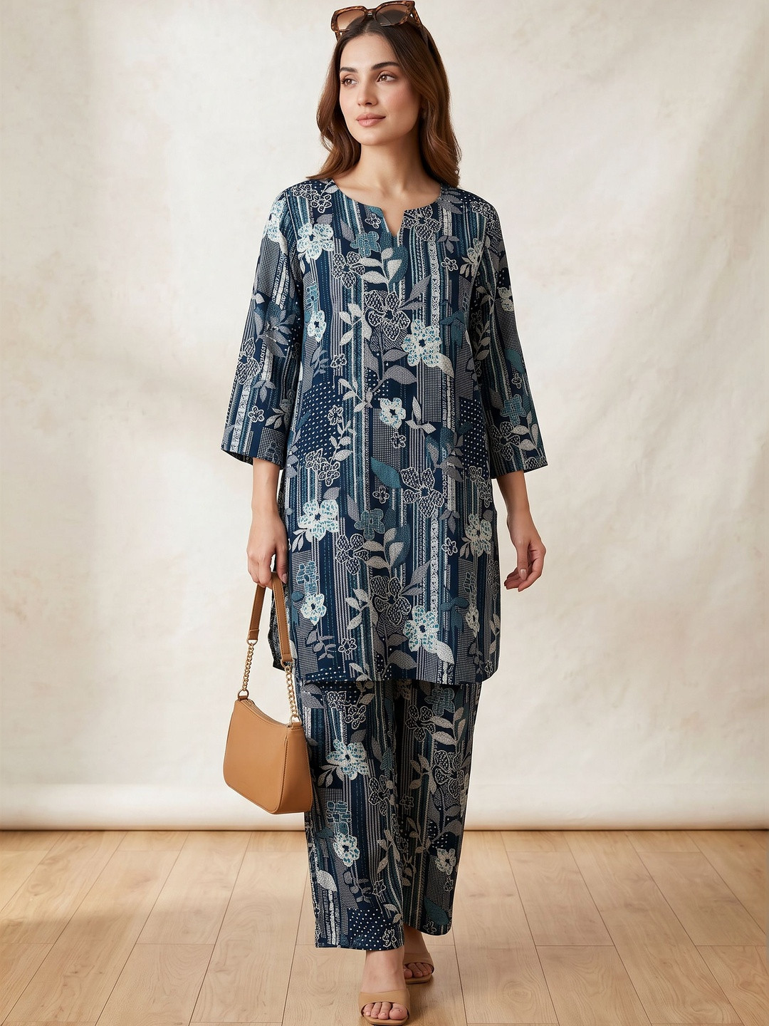 Kirrin Floral Cotton Printed Tunic with Trousers