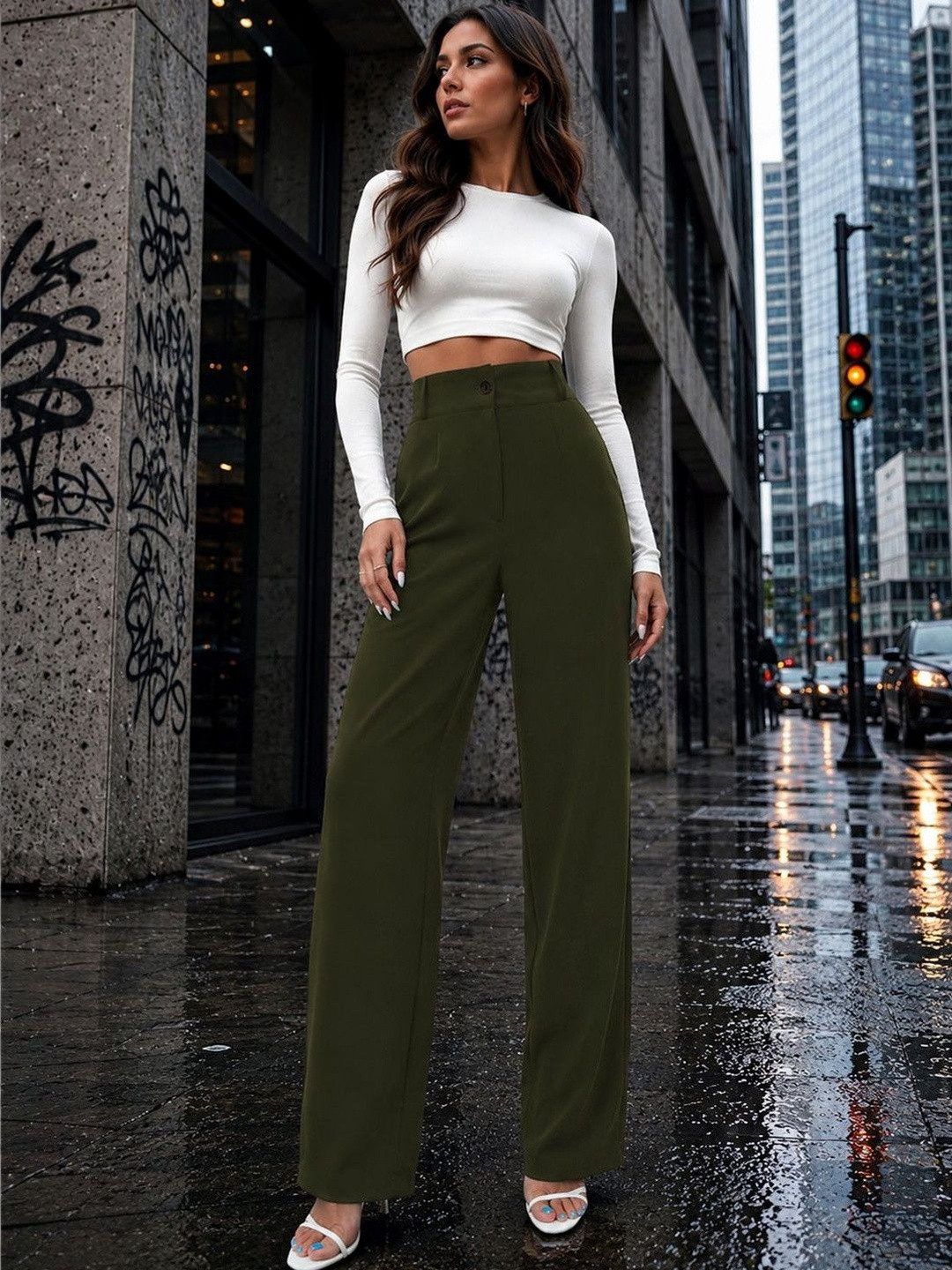 STRV Women Solid Straight Fit Pants