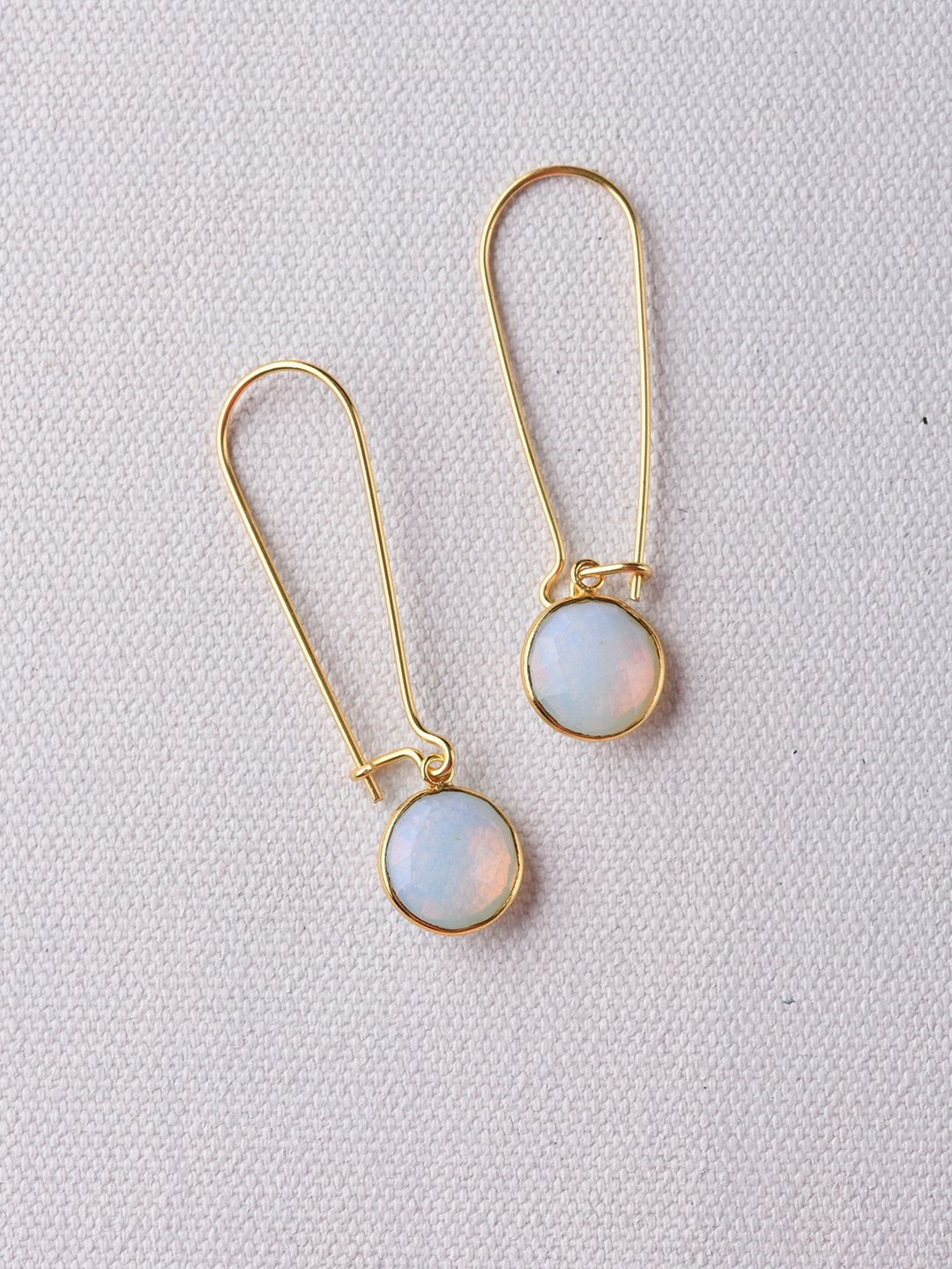 TOTAPARI Gold Plated Opal Drop Earrings