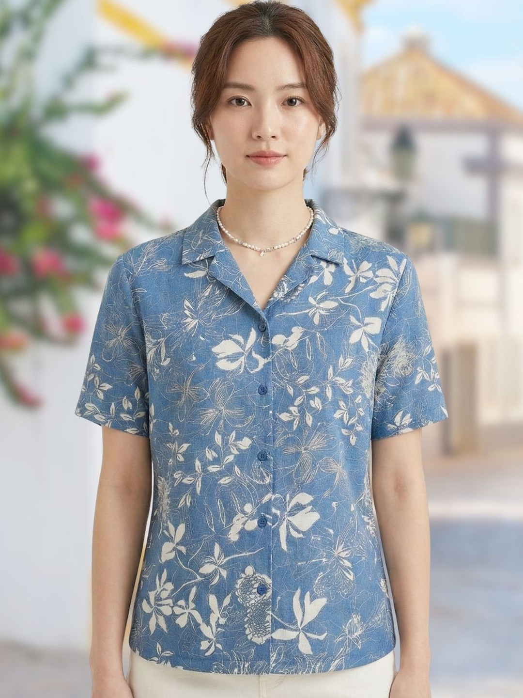 SOLIXON Women Original Floral Printed Casual Shirt