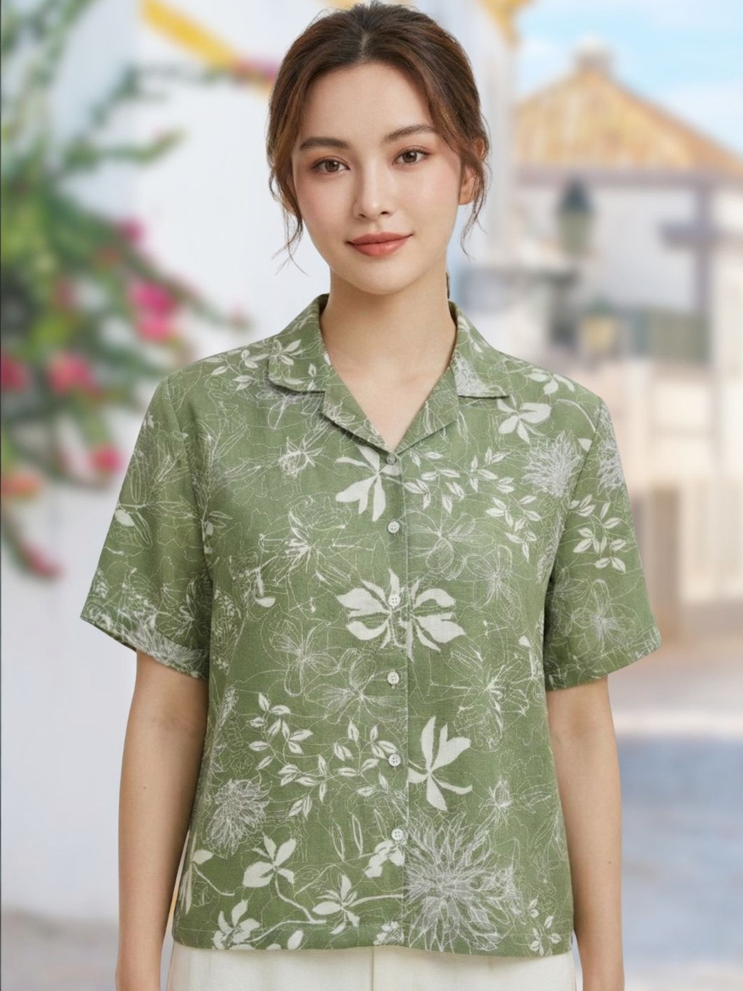 SOLIXON Women Original Floral Printed Casual Shirt