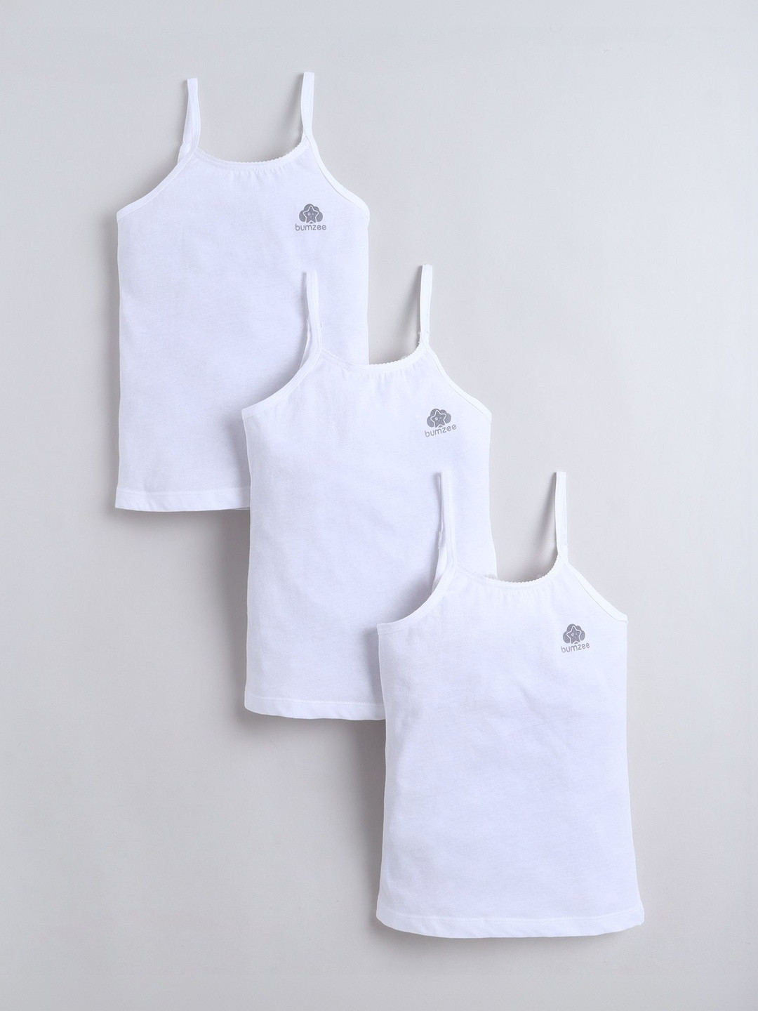 BUMZEE Girls Pack Of 3 Shoulder Strap Camisole