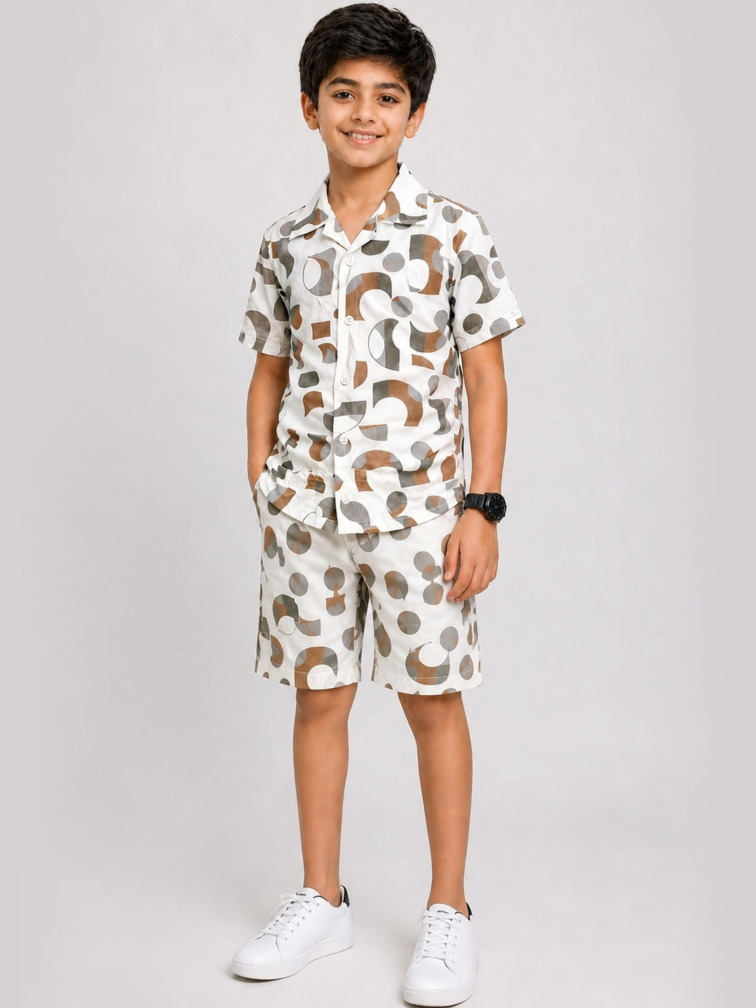 YK Boys Printed Shirt with Shorts