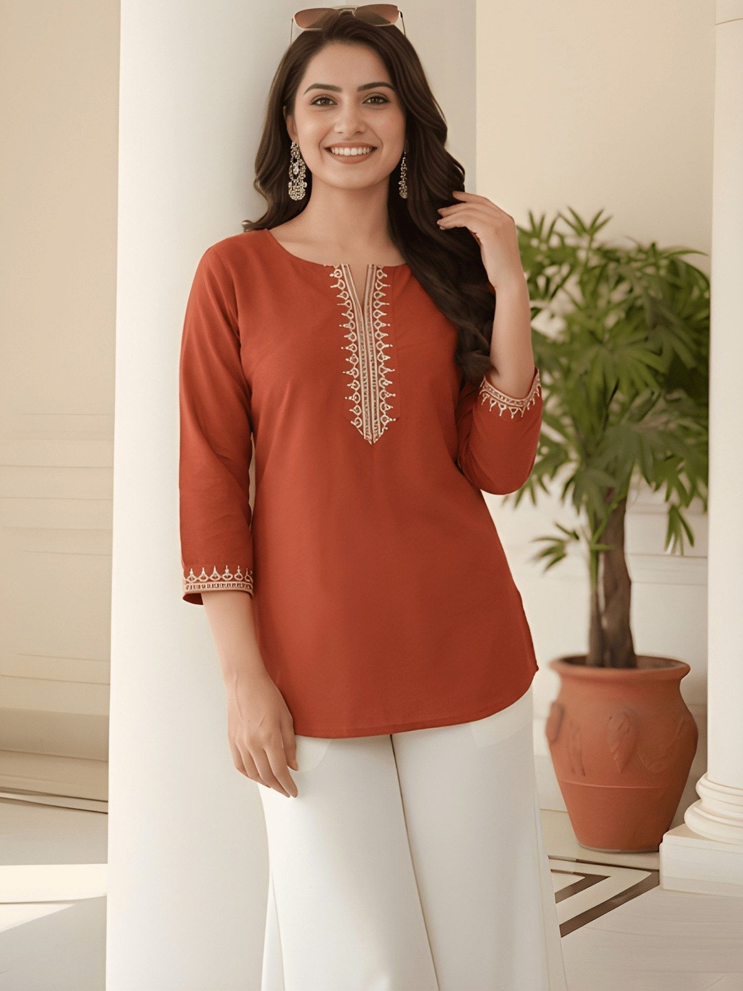AWRIYA Embroidered Top