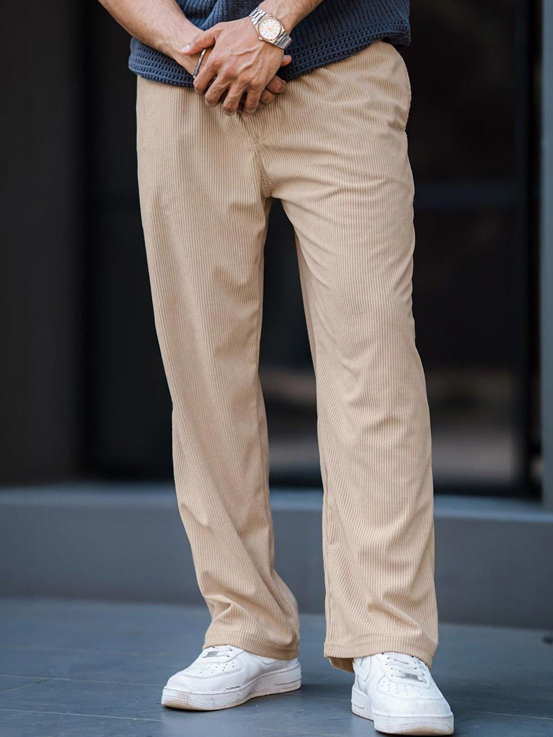 MaverIQ Men Regular Fit Textured Track Pants