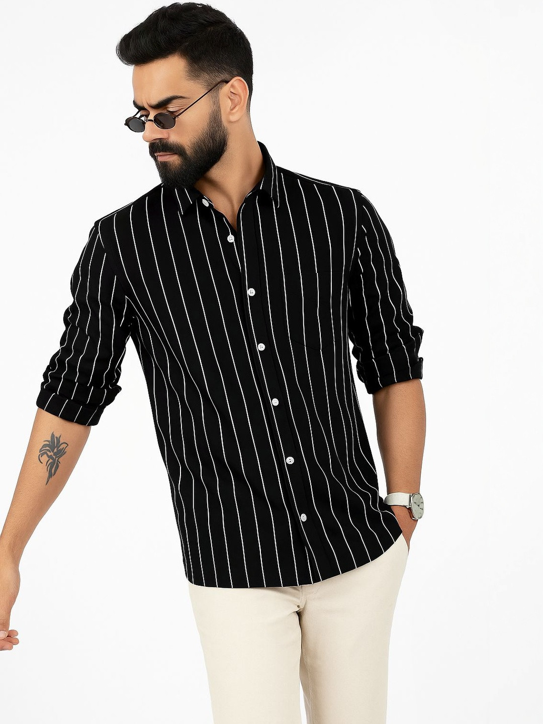 NNC-NEXT NOVA CLOTHES Men Classic Striped Casual Shirt