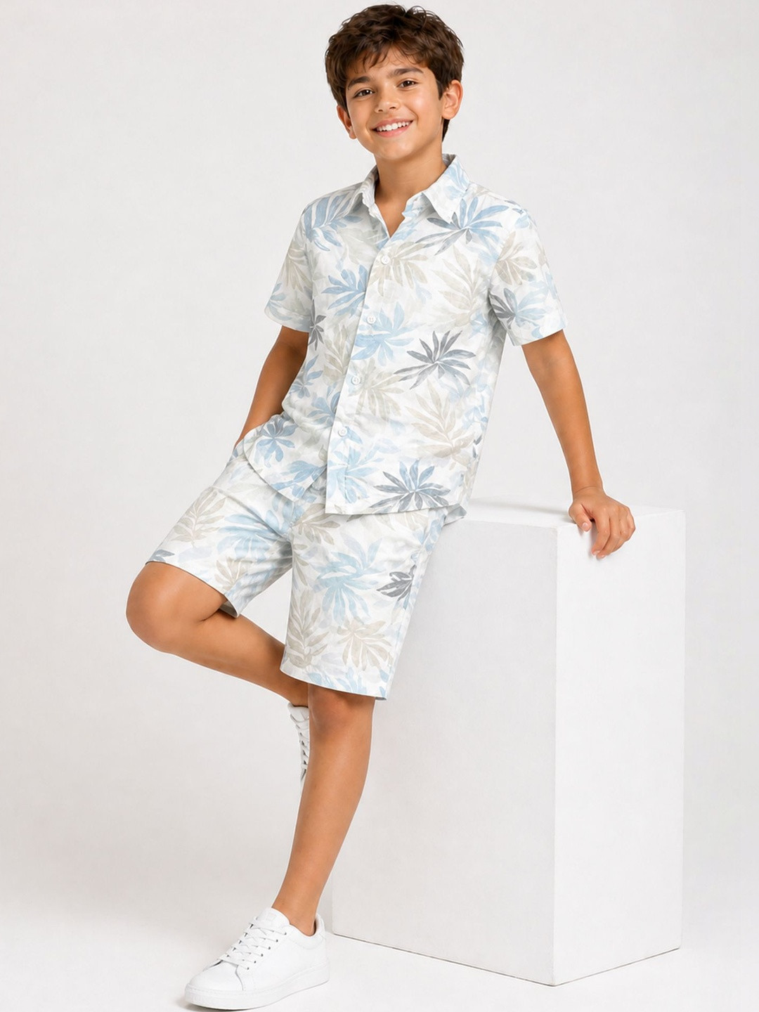 YK Boys Printed Shirt with Shorts