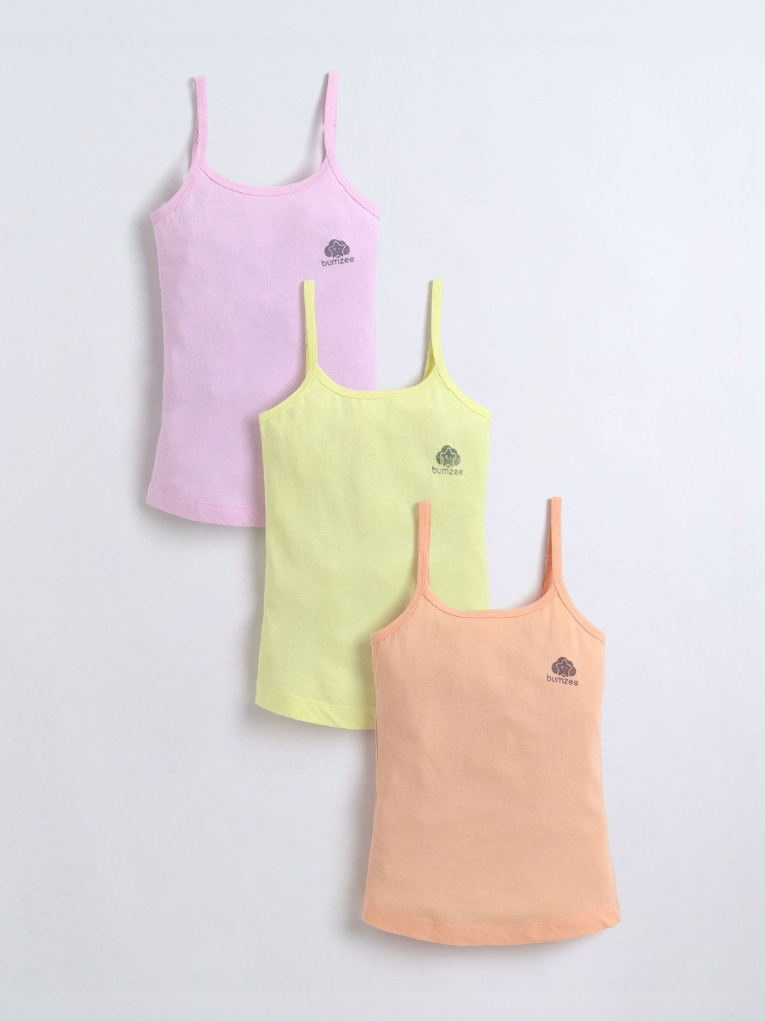 BUMZEE Girls Pack Of 3 Shoulder Strap Camisole