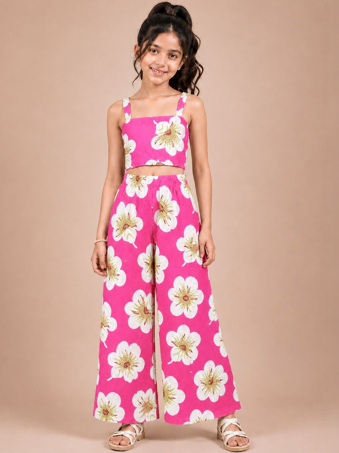 SPAMitude Girls Printed Top with Palazzos