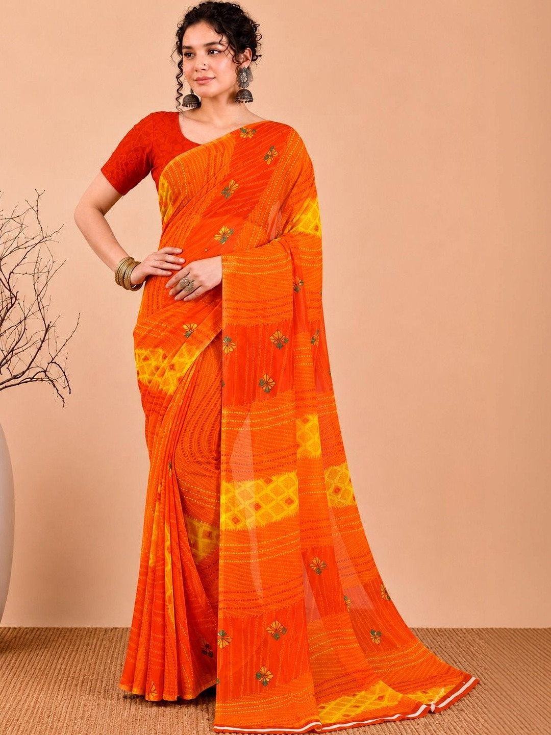Varutex Embellished Embroidered Poly Georgette Saree