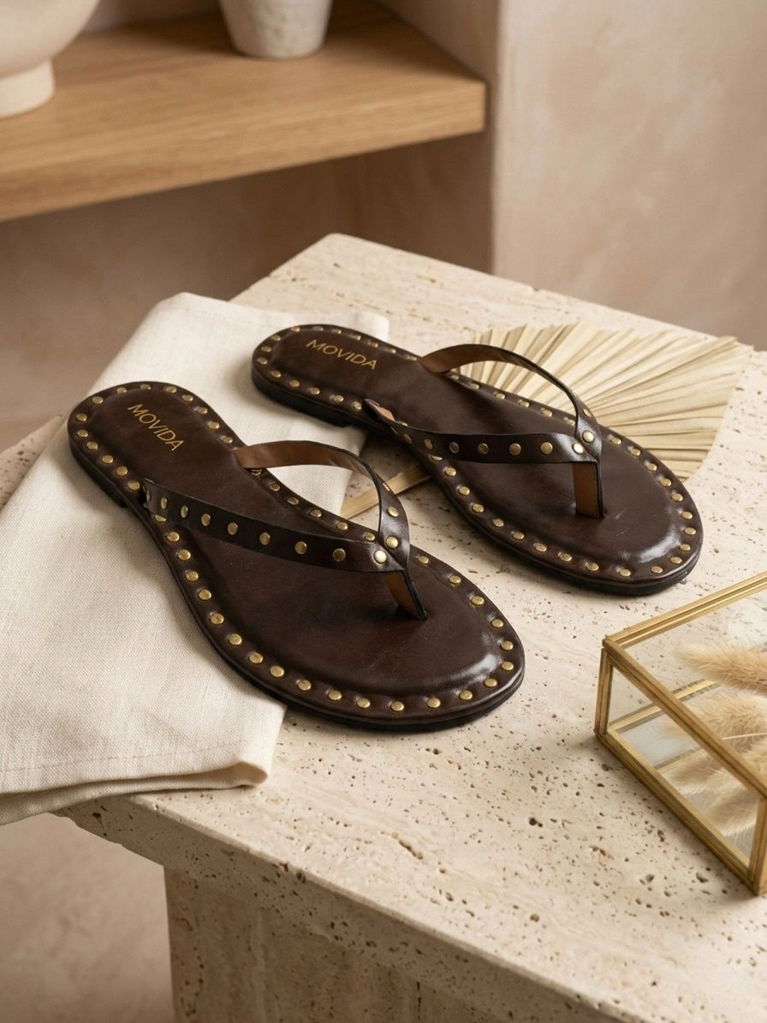 MOVIDA Women Embellished Open Toe Flats