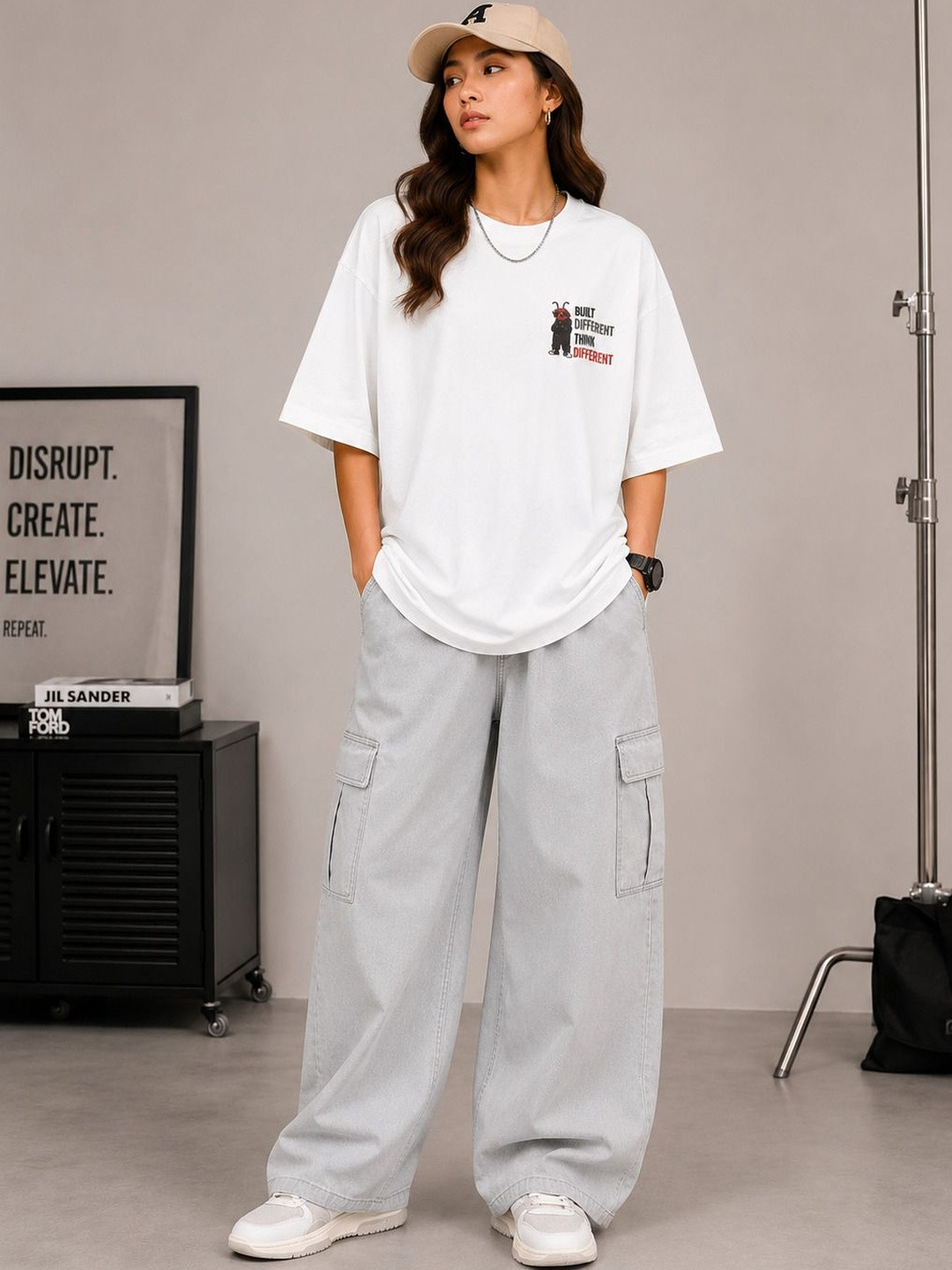 KASSUALLY Janata GenZ Oversized Graphic Cotton T-Shirt