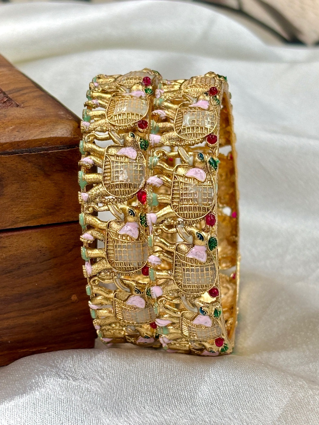 Wedding Chuda by Hitesh Bangle Enamelled Stone Studded & Beaded