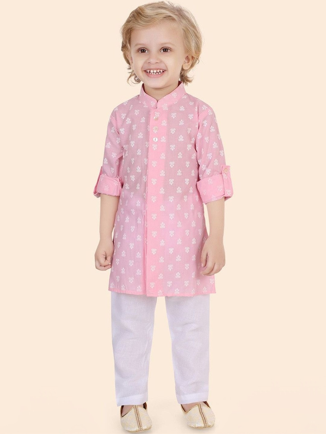Ethniks Neu-Ron Boys Ethnic Motifs Printed Regular Pure Cotton Kurta with Pyjamas