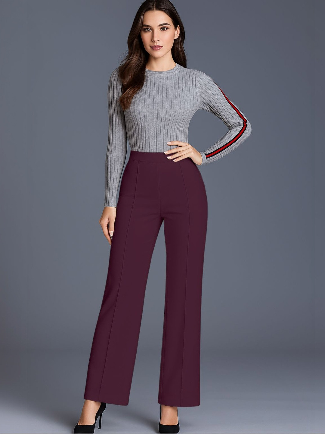 R.Code by The Roadster Life Co. Women Relaxed Easy Wash Trousers