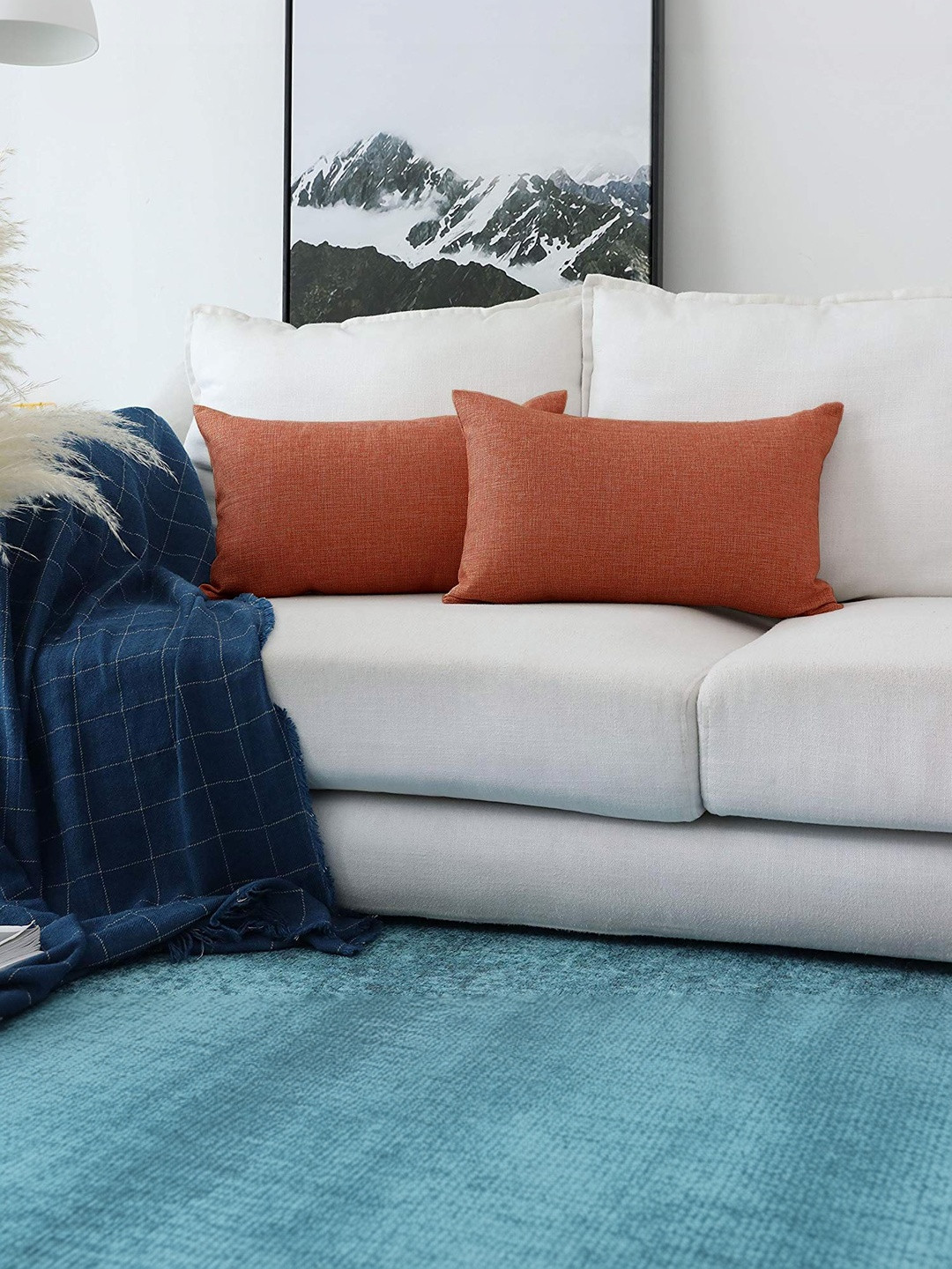 Khooti Orange Set of 2 Rectangle Cushion Covers