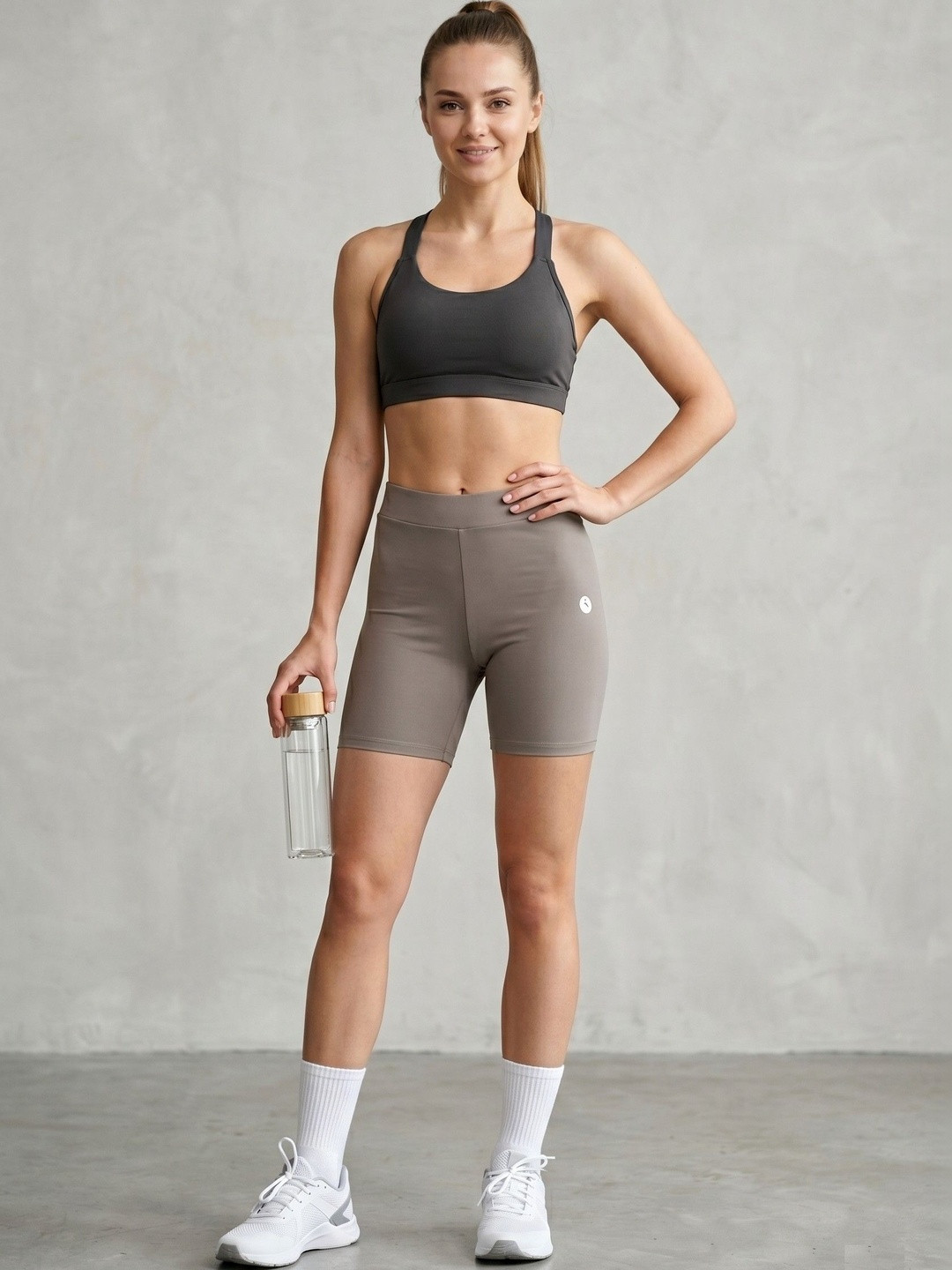 Wineberry Women Skinny Fit High-Rise Training or Gym Shorts