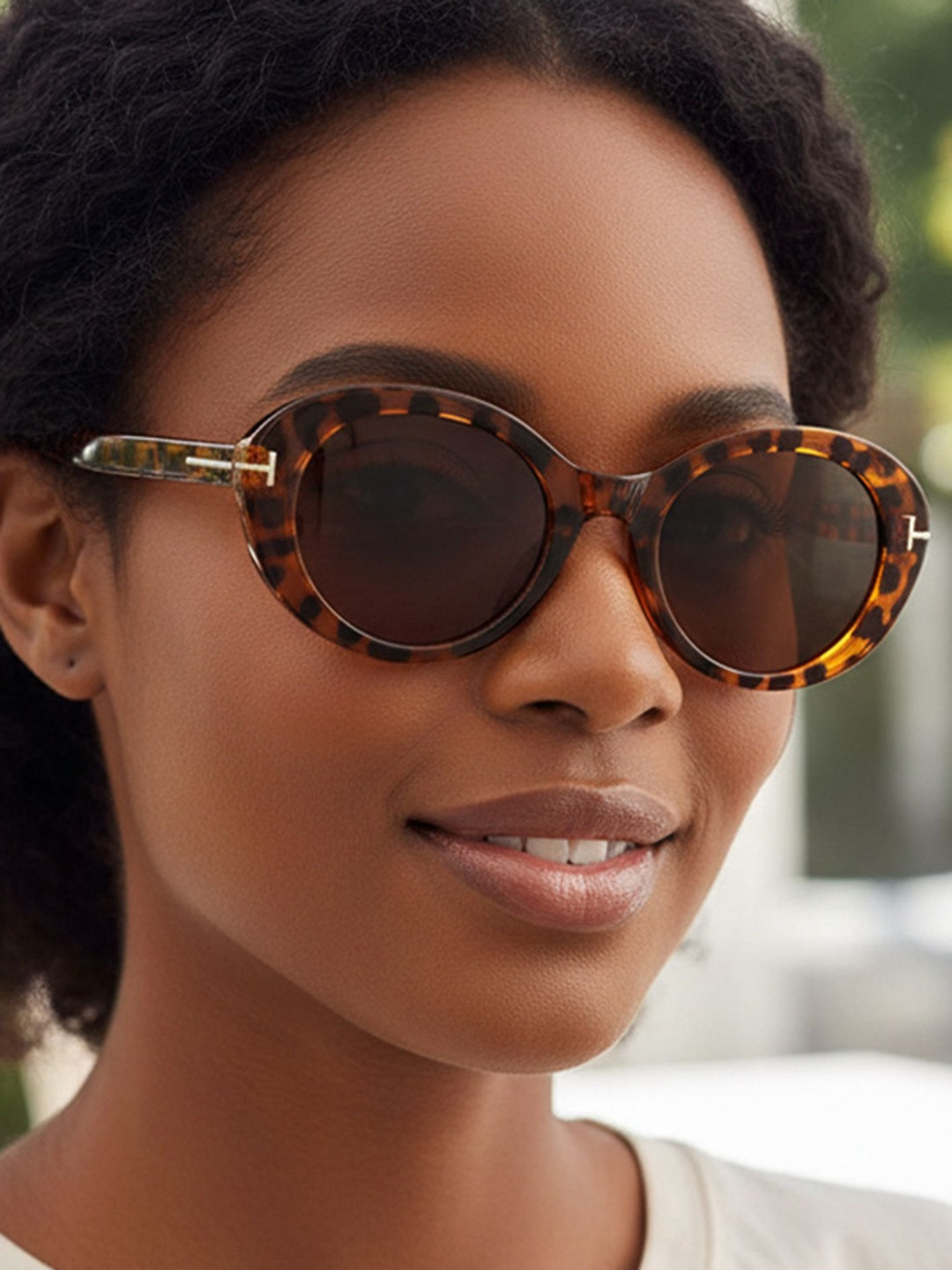 LULU & SKY Women Brown Lens & Brown Oval Sunglasses with