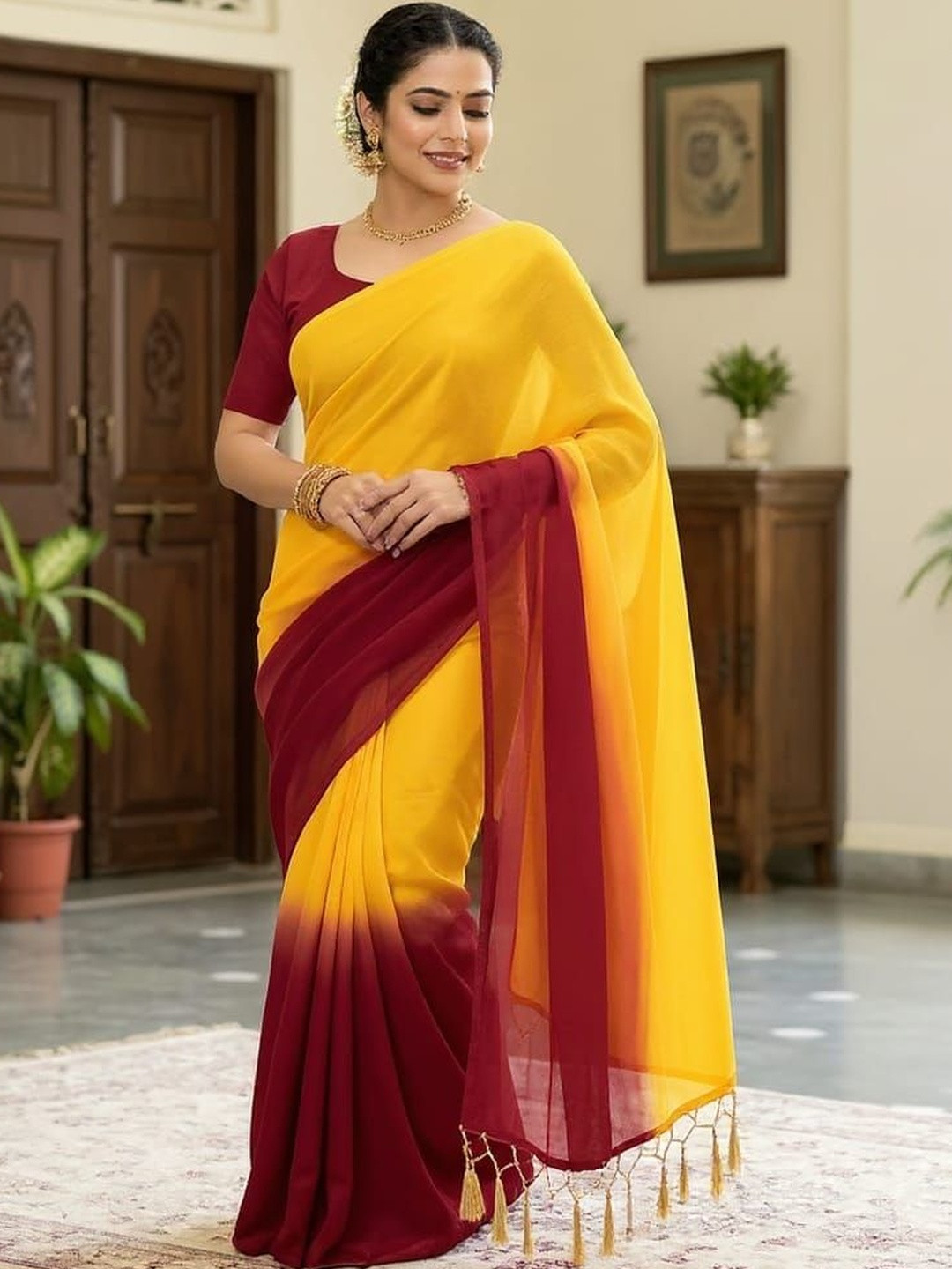 NARI DREAM Ombre Pure Georgette Saree