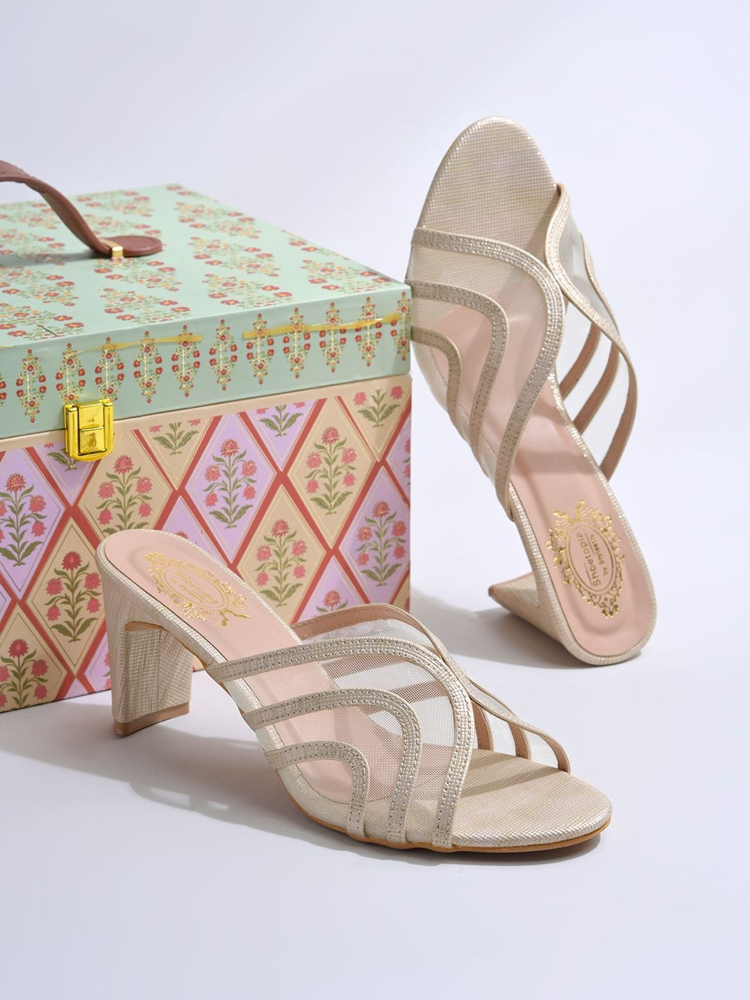 Shoetopia Textured Block Mules