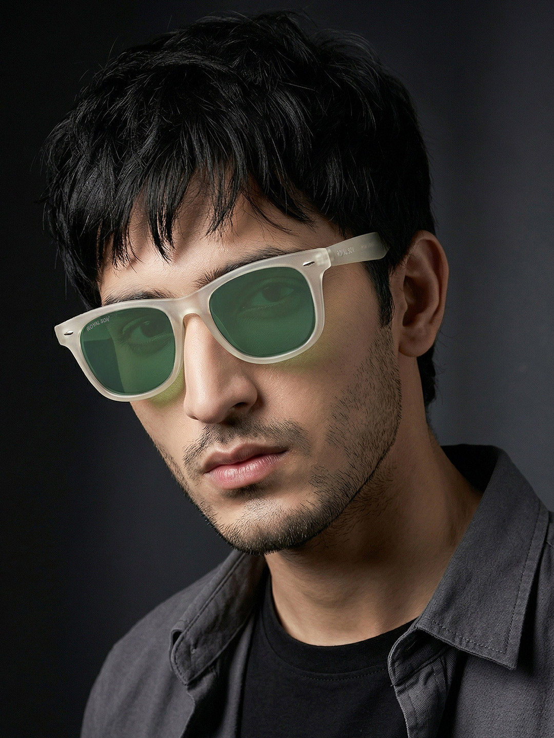 ROYAL SON Unisex Round Sunglasses with Polarised and UV Protected Lens SG-RS3030-C3-Green