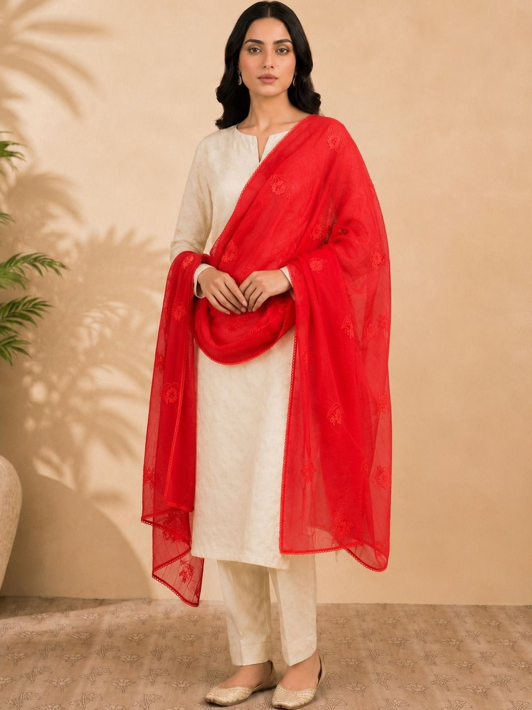 Zamour Embroidered Dupatta with Sequinned