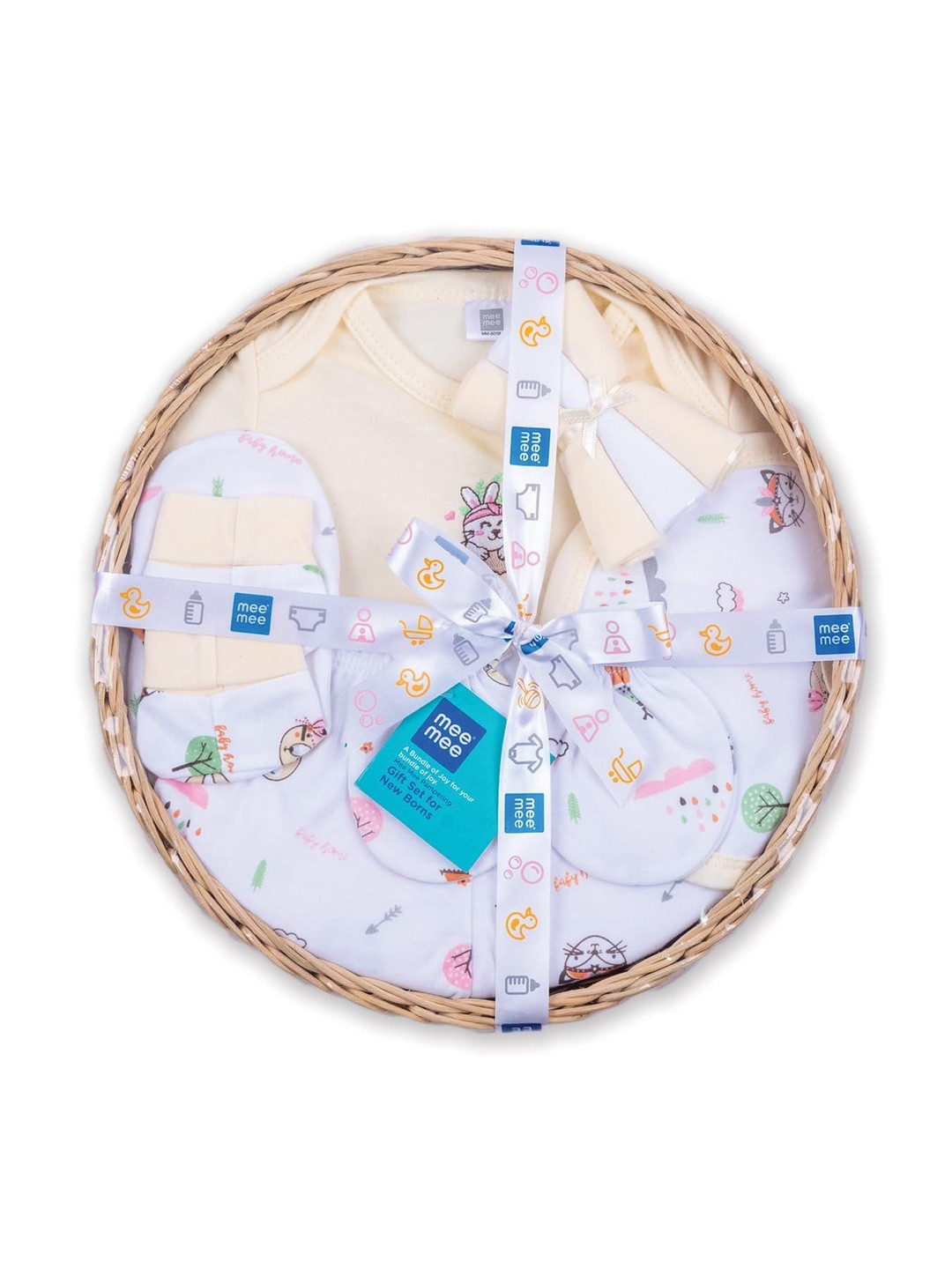 MeeMee Infants 8-Pcs Printed Cotton Baby Apparel Gift Set